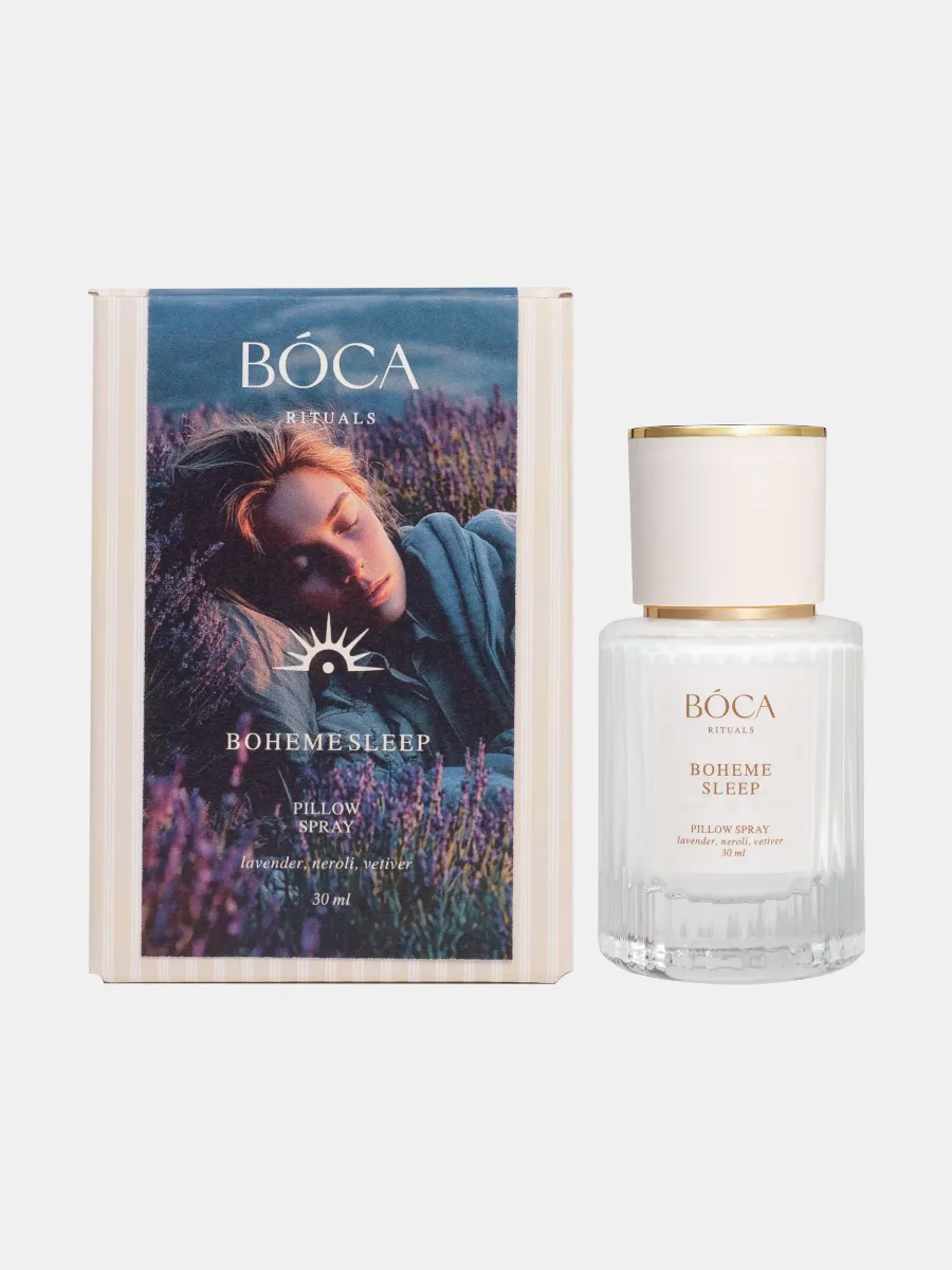 Спрей для текстиля Rituals Boheme Sleep 30 мл: Эфирные масла лаванды, нероли и ветивера.