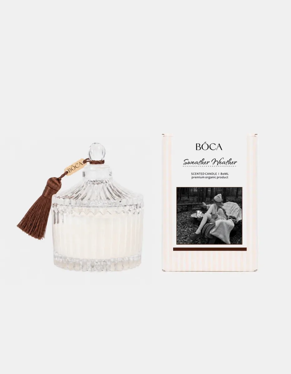 Аромасвеча Sweater Weather 80 мл: корица, кардамон, табак, ваниль, сандал, кедр, пачули