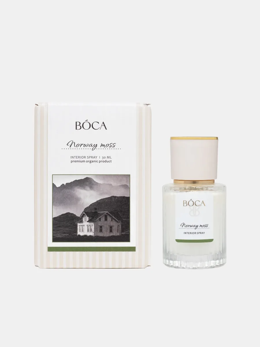 Интерьерный спрей NORWAY MOSS 30 ml: лесной воздух, дубовый мох, белая амбра, балтийский янтарь Объем : 30 мл Способ применения: распылите в воздухе или на текстиль, чтобы наполнить пространство ароматом
