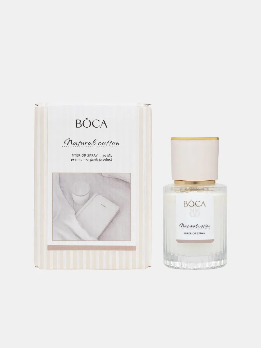 Интерьерный спрей NATURAL COTTON 30 ml: хлопок, жасмин, белая груша, ваниль Объем: 30 мл Способ применения: распылите в воздухе или на текстиль, чтобы наполнить пространство ароматом