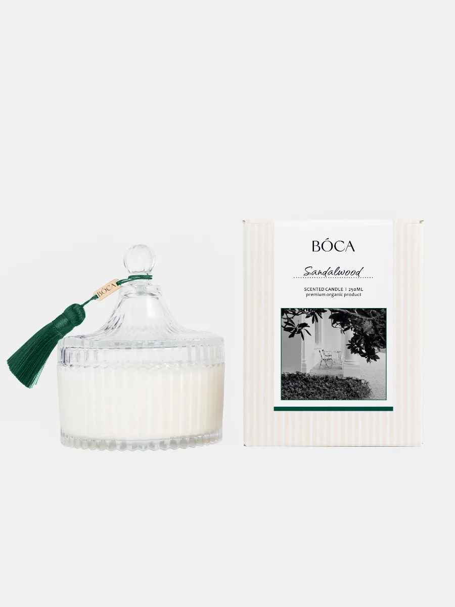 Свеча Crystal SANDAL WOOD 250 ml: инжир, фиалка, сандаловое дерево, амбра, ирис