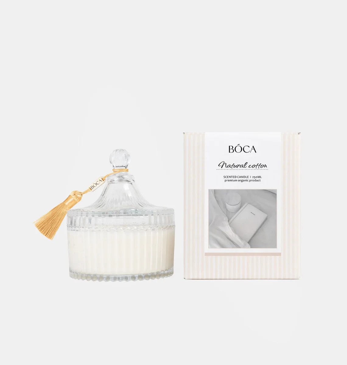 Свеча Crystal NATURAL COTTON 250 ml: хлопок, жасмин, белая груша, ваниль