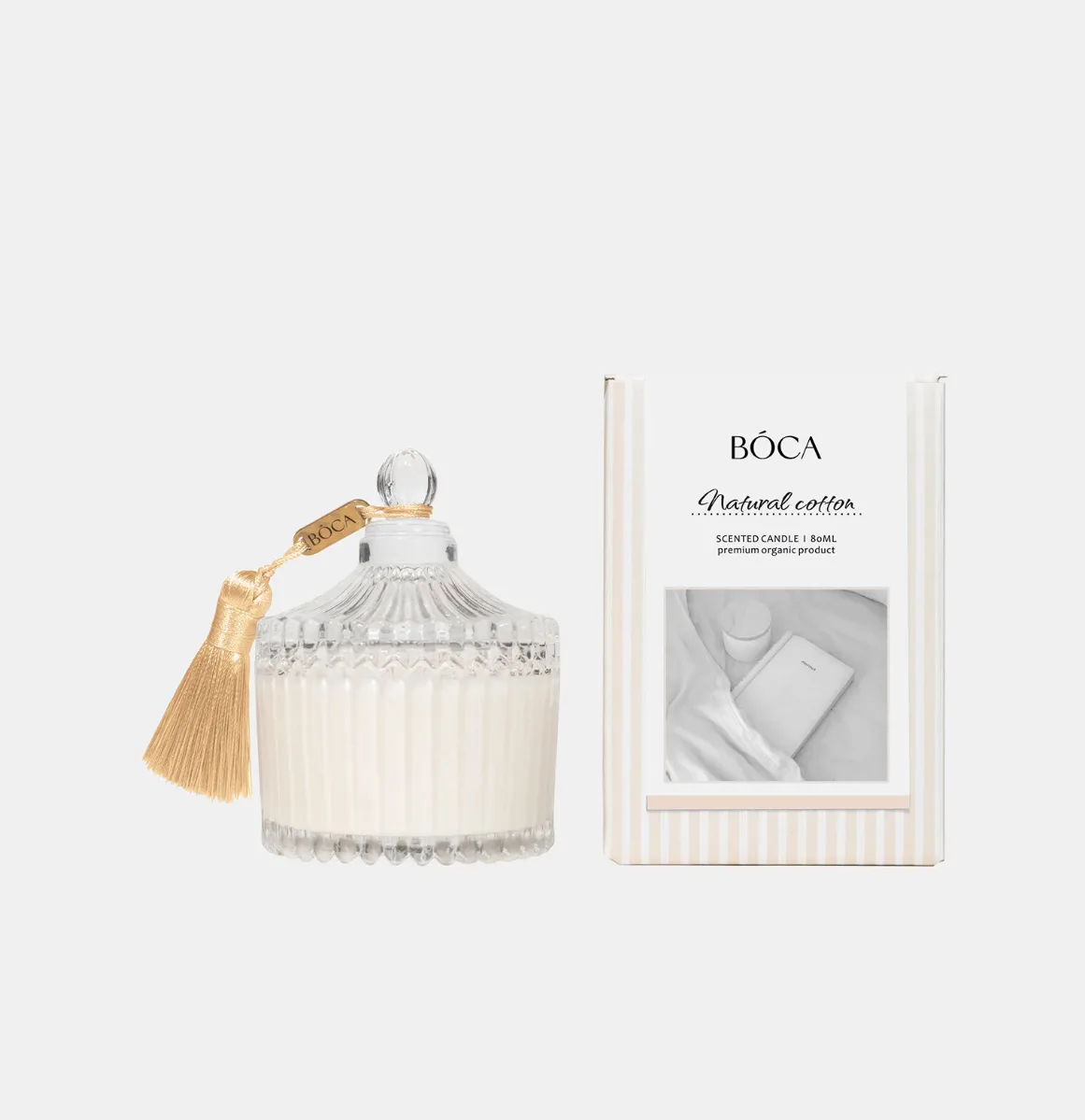 Свеча Crystal NATURAL COTTON 80 ml: хлопок, жасмин, белая груша, ваниль